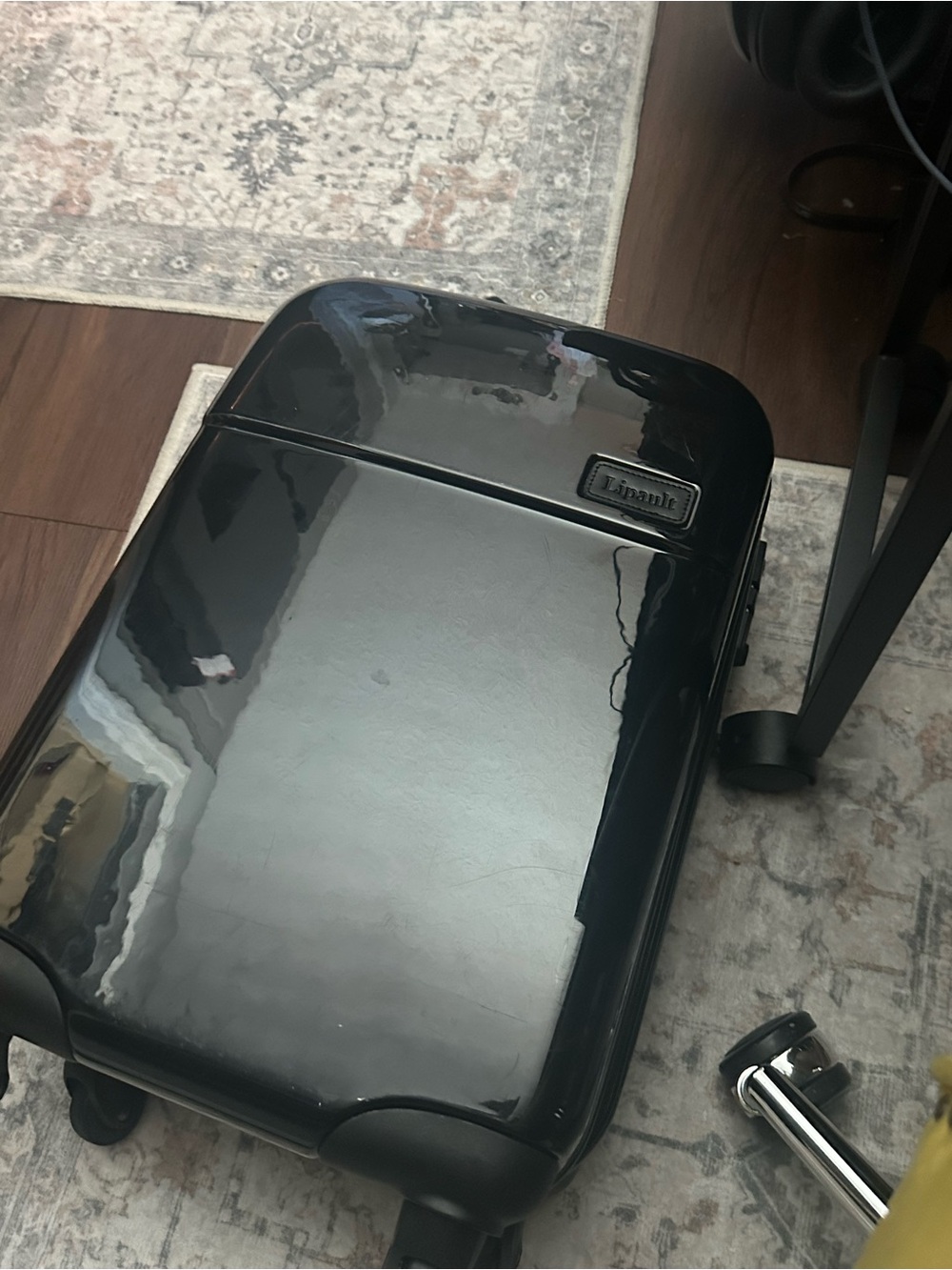 Lipault Glossy Black Hard-Side Carry-On